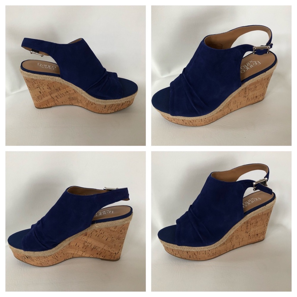 🔴SOLD🔴 Franco Sarto Suede Wedge Trellis Sandals - Picture 7 of 8
